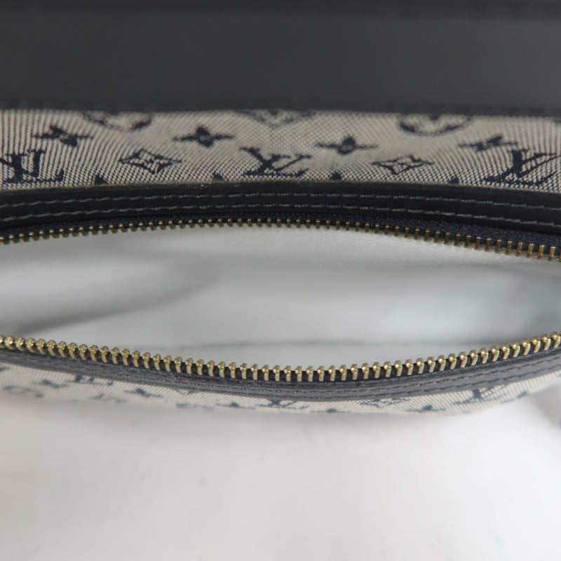 LOUIS VUITTON Monogram Mini Lucille PM Handbag Canvas Blue Grey Name Tag