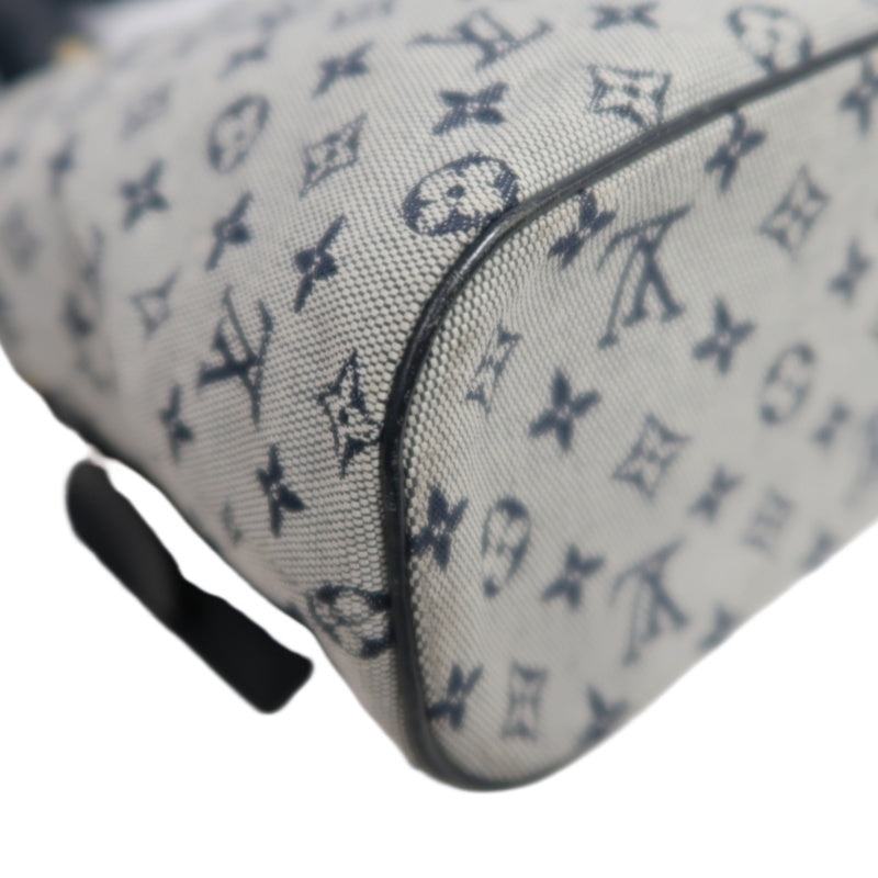 LOUIS VUITTON Monogram Mini Lucille PM Handbag Canvas Blue Grey Name Tag