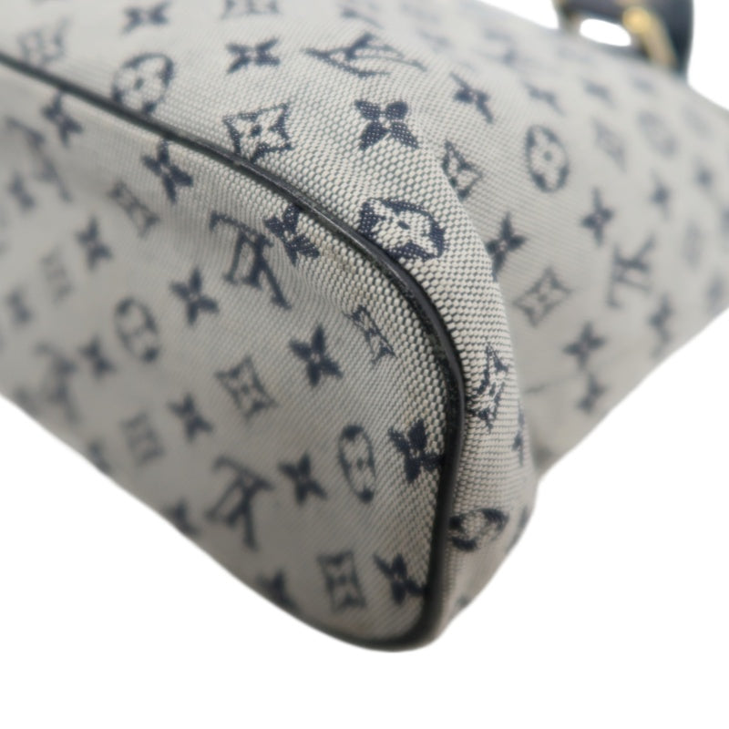 LOUIS VUITTON Monogram Mini Lucille PM Handbag Canvas Blue Grey Name Tag