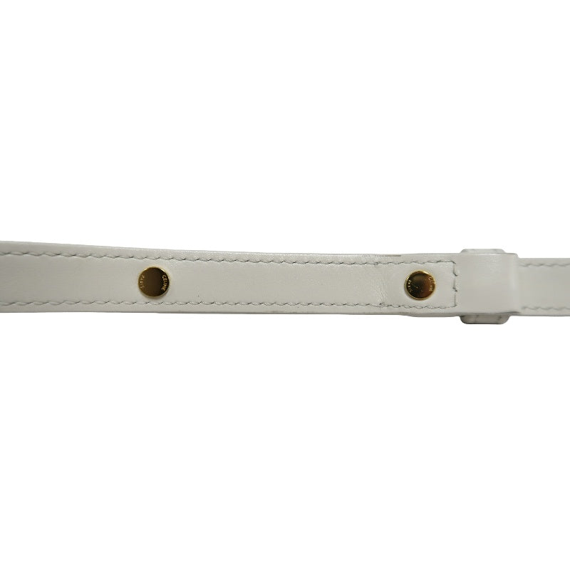 CELINETriomphe Teen Cabas Shoulder Bag 　gold hardware　Canvas Leather White Beige Padlock・two keys