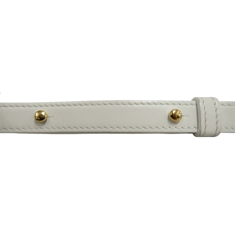 CELINETriomphe Teen Cabas Shoulder Bag 　gold hardware　Canvas Leather White Beige Padlock・two keys