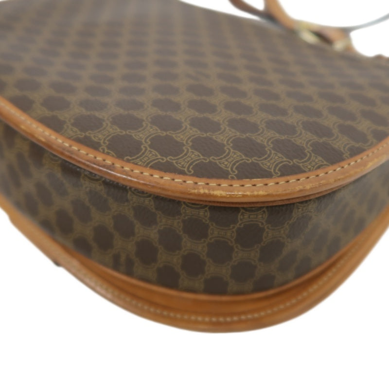 CELINE Macadam Saddle Shoulder Bag  Brown gold hardware