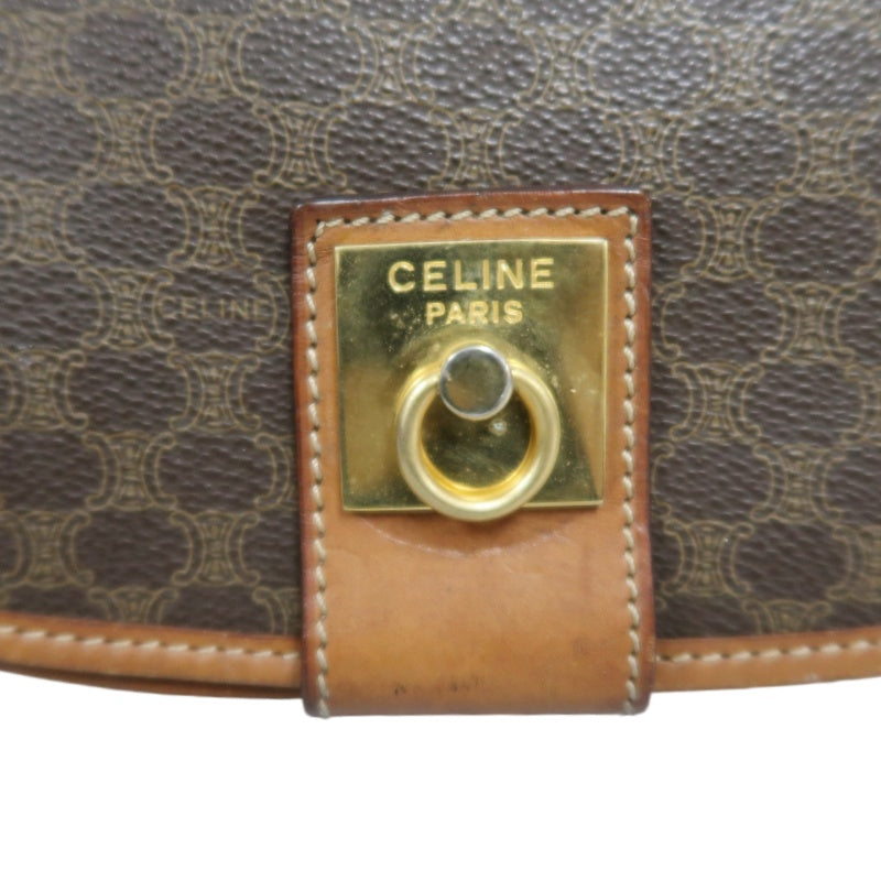 CELINE Macadam Saddle Shoulder Bag  Brown gold hardware