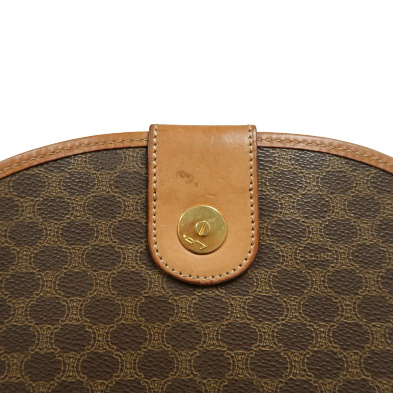 CELINE Macadam Saddle Shoulder Bag  Brown gold hardware