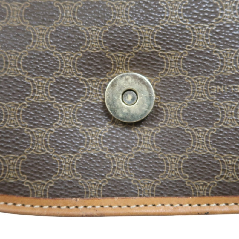 CELINE Macadam Saddle Shoulder Bag  Brown gold hardware