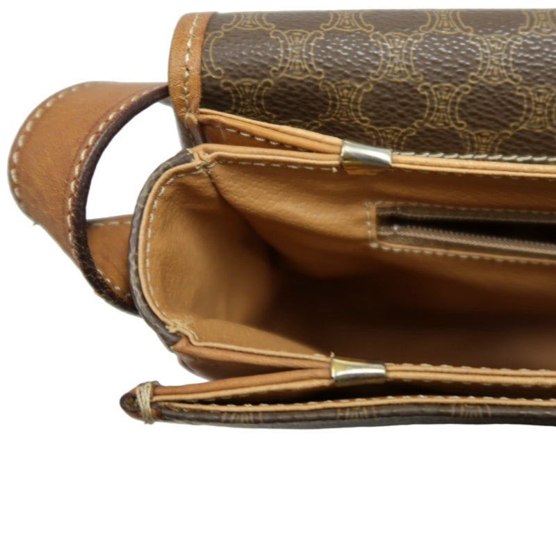 CELINE Macadam Saddle Shoulder Bag  Brown gold hardware