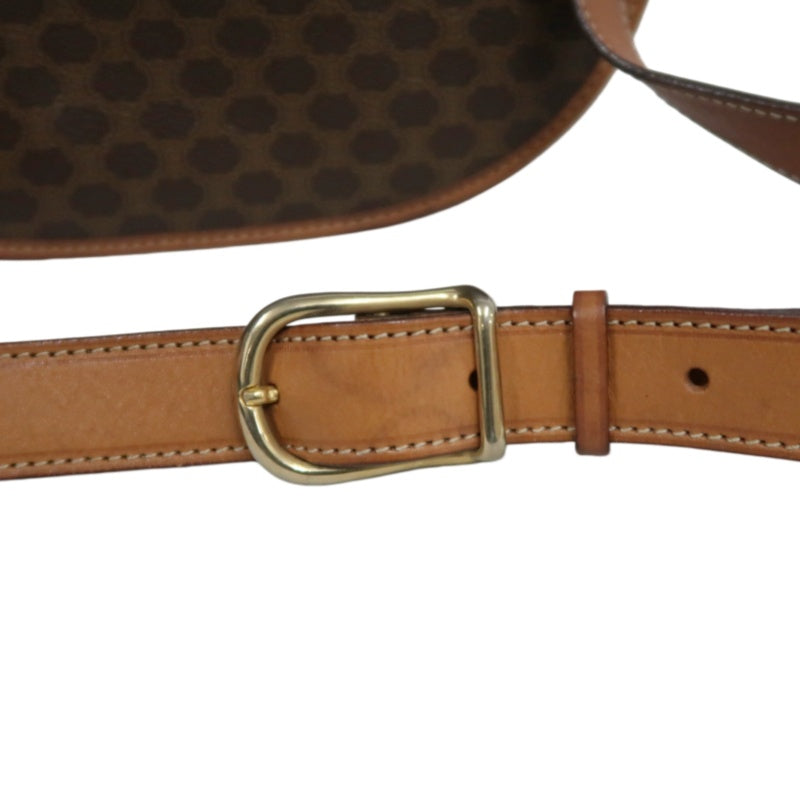 CELINE Macadam Saddle Shoulder Bag  Brown gold hardware