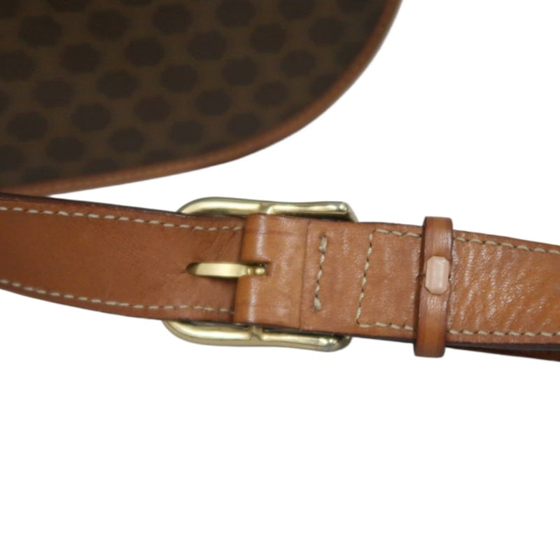 CELINE Macadam Saddle Shoulder Bag  Brown gold hardware