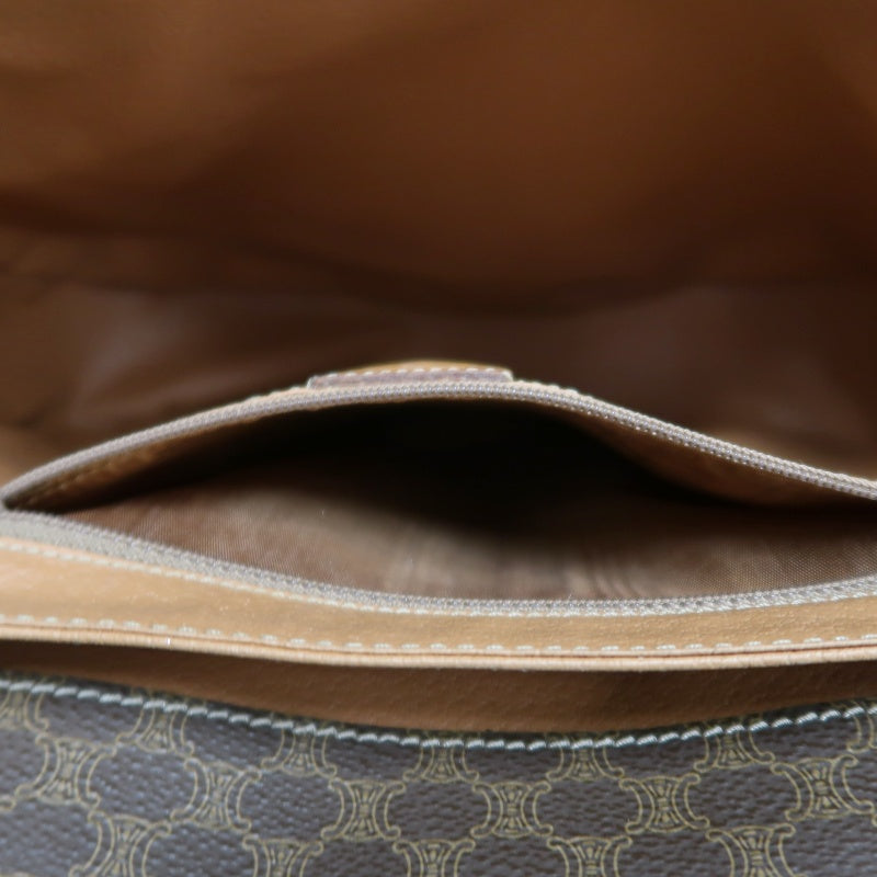 CELINE Macadam Saddle Shoulder Bag  Brown gold hardware