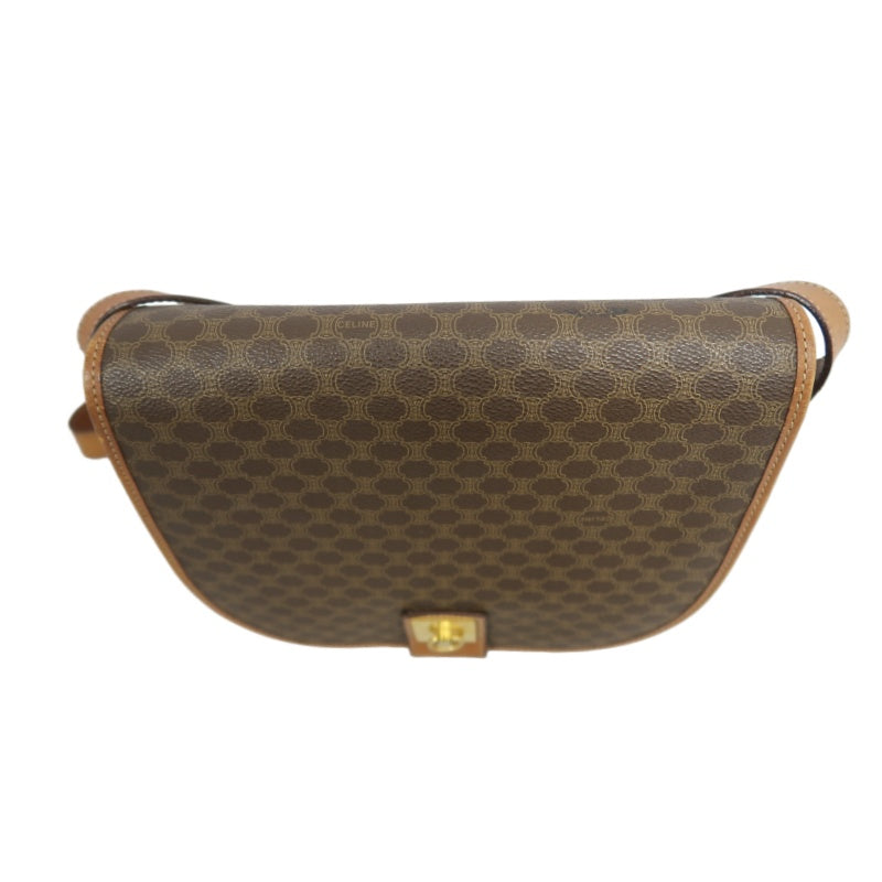 CELINE Macadam Saddle Shoulder Bag  Brown gold hardware