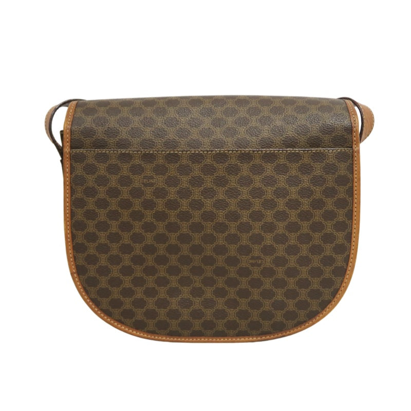 CELINE Macadam Saddle Shoulder Bag  Brown gold hardware