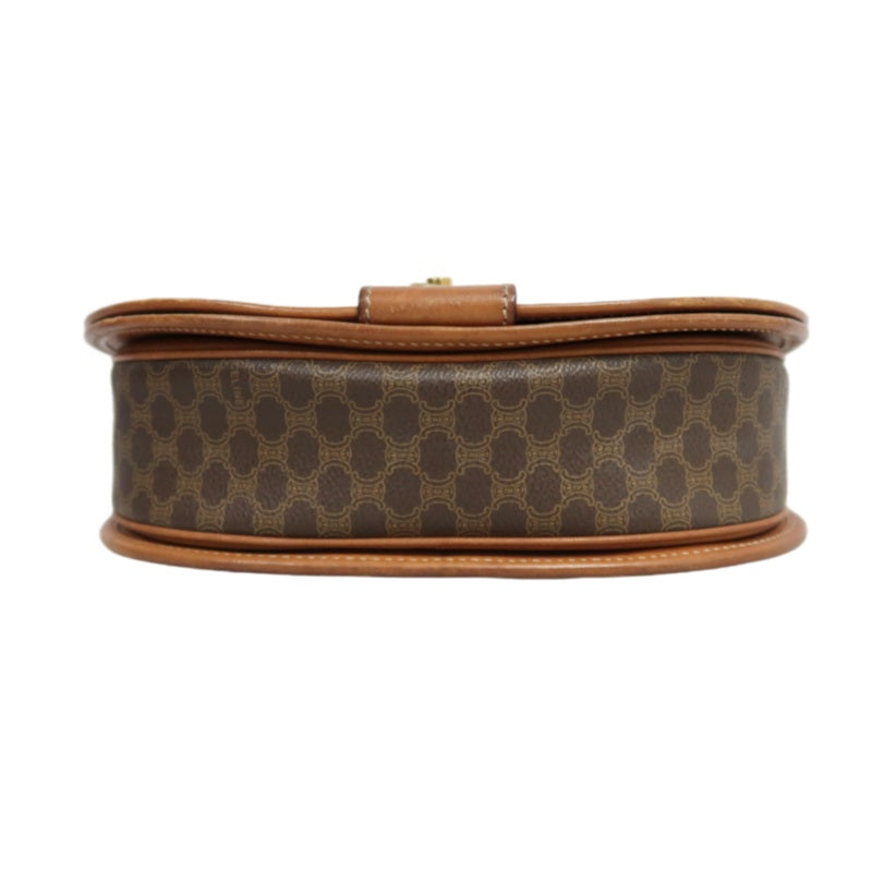 CELINE Macadam Saddle Shoulder Bag  Brown gold hardware
