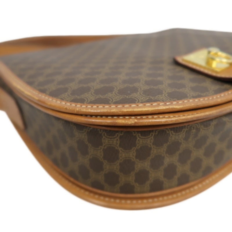 CELINE Macadam Saddle Shoulder Bag  Brown gold hardware