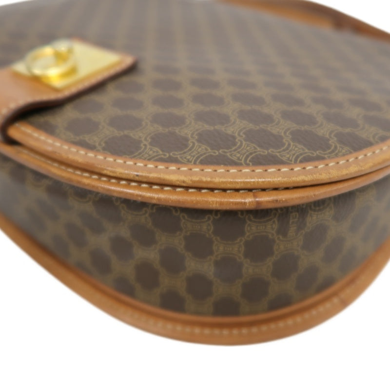 CELINE Macadam Saddle Shoulder Bag  Brown gold hardware