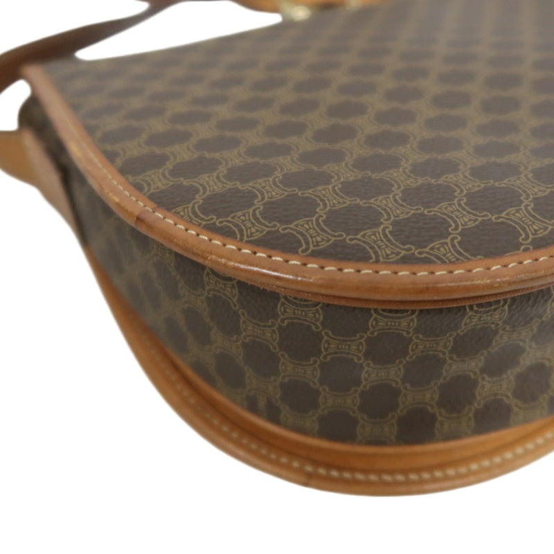 CELINE Macadam Saddle Shoulder Bag  Brown gold hardware