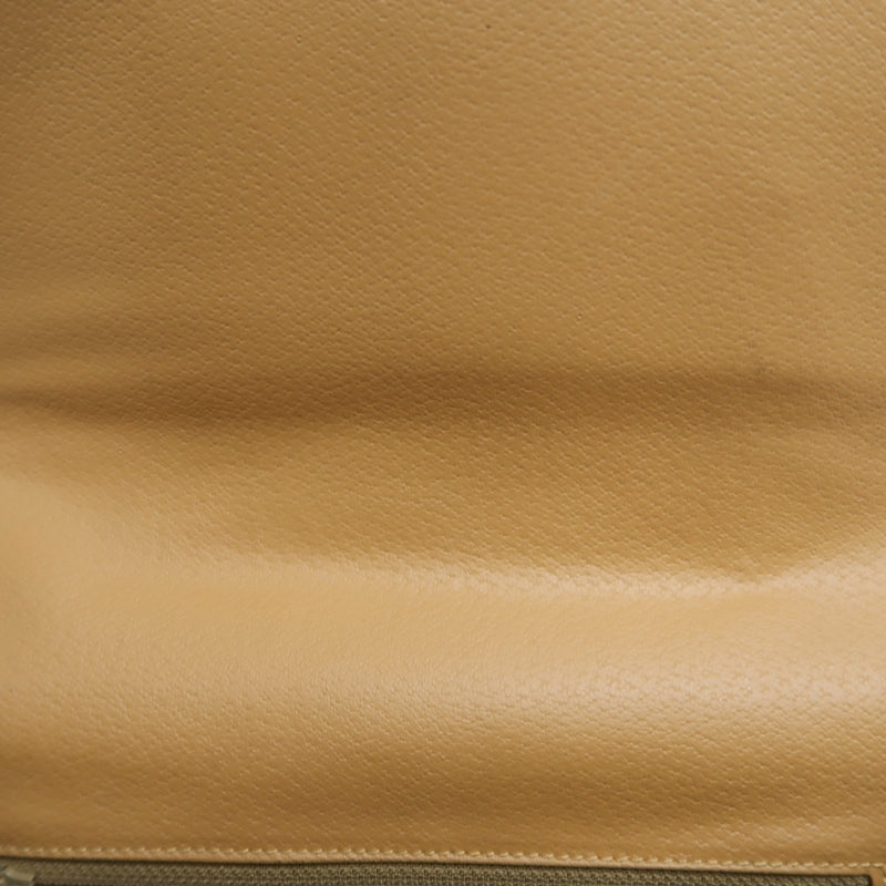 CELINE Macadam Shoulder Bag  Brown Beige gold hardware