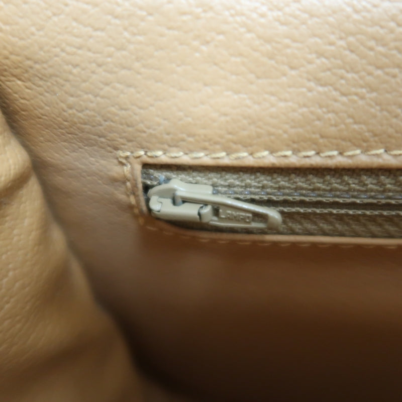 CELINE Macadam Shoulder Bag  Brown Beige gold hardware