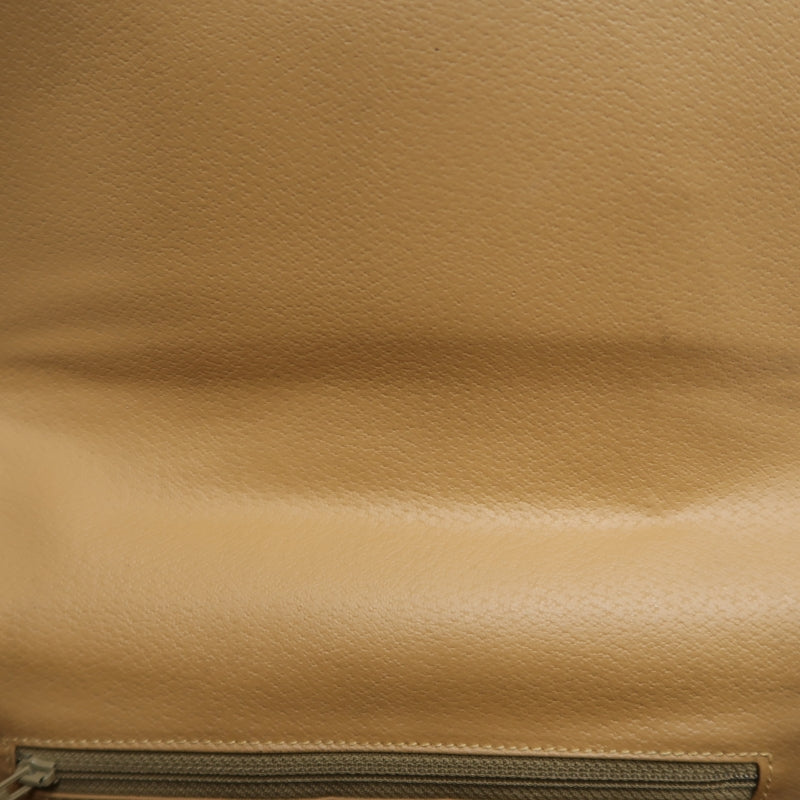 CELINE Macadam Shoulder Bag  Brown Beige gold hardware