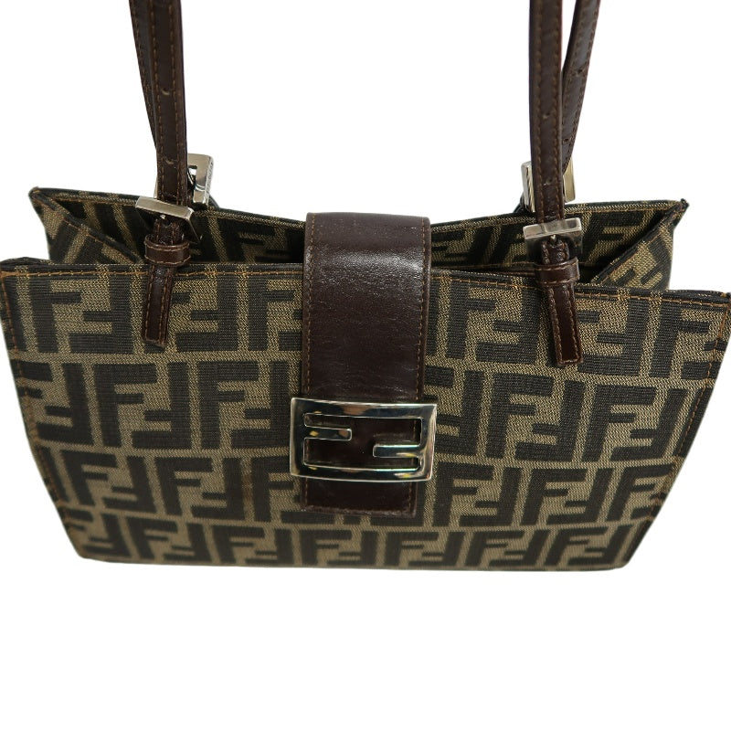 FENDI Zucca Mamma Tote Bag Canvas  Brown  Silver Hardware　