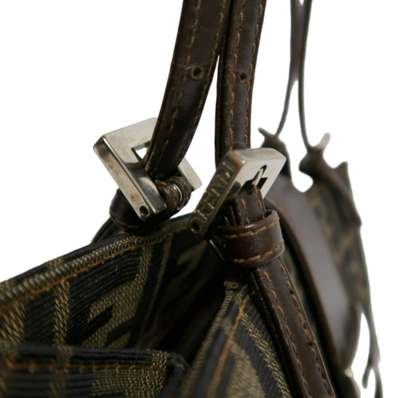 FENDI Zucca Mamma Tote Bag Canvas  Brown  Silver Hardware　