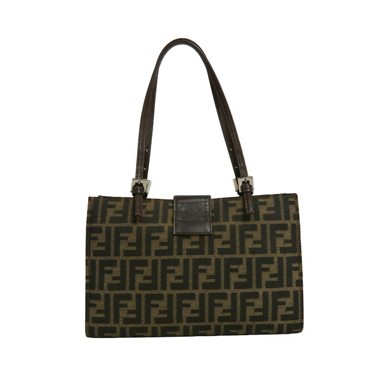 FENDI Zucca Mamma Tote Bag Canvas  Brown  Silver Hardware　
