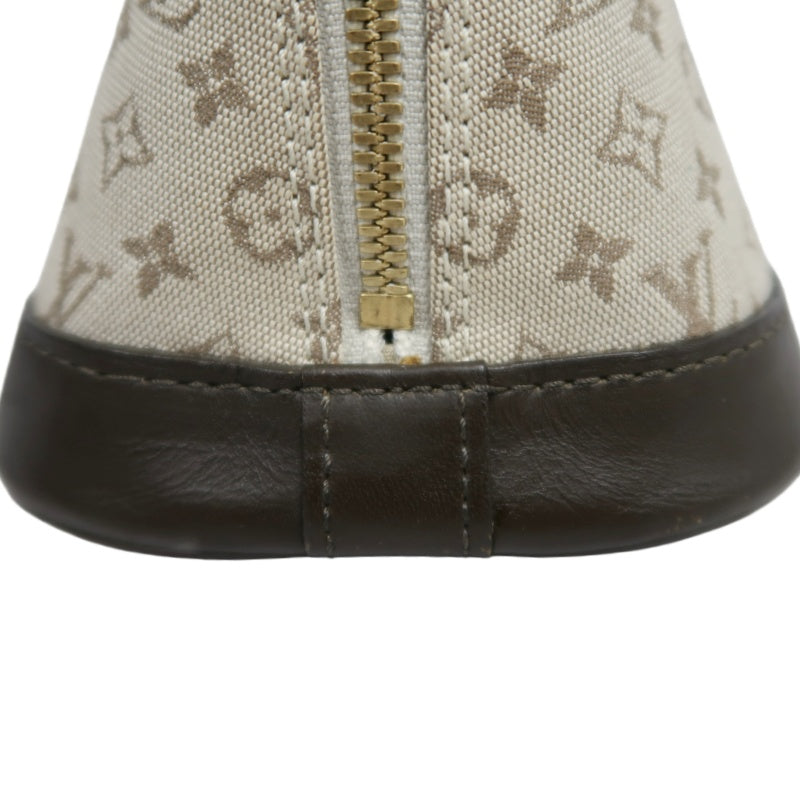 LOUIS VUITTON Monogram Mini Alma Long Handbag Canvas Leather Beige Gold Hardware