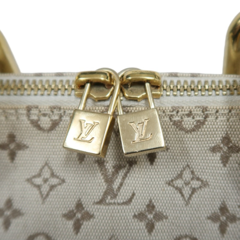 LOUIS VUITTON Monogram Mini Alma Long Handbag Canvas Leather Beige Gold Hardware