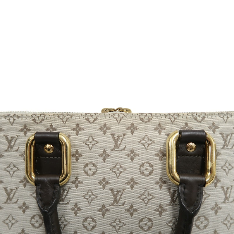 LOUIS VUITTON Monogram Mini Alma Long Handbag Canvas Leather Beige Gold Hardware