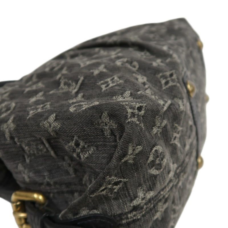 LOUIS VUITTON Monogram Denim Neo Cabby PM Handbag 2way with Shoulder Strap Denim Black Grey Gold Hardware