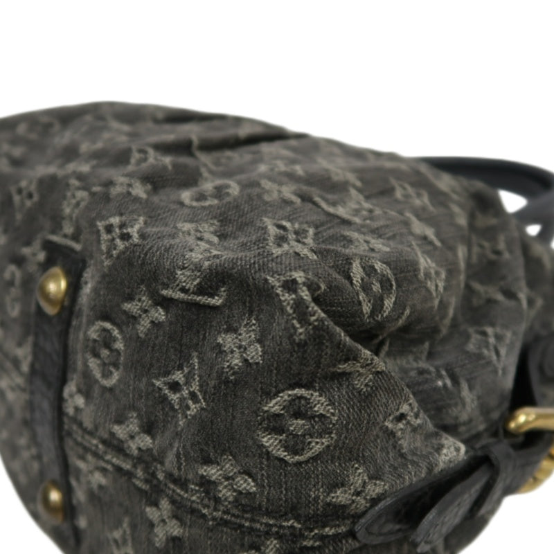 LOUIS VUITTON Monogram Denim Neo Cabby PM Handbag 2way with Shoulder Strap Denim Black Grey Gold Hardware