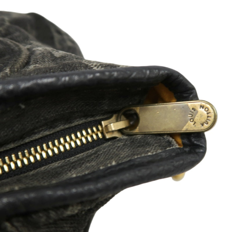 LOUIS VUITTON Monogram Denim Neo Cabby PM Handbag 2way with Shoulder Strap Denim Black Grey Gold Hardware
