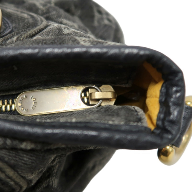LOUIS VUITTON Monogram Denim Neo Cabby PM Handbag 2way with Shoulder Strap Denim Black Grey Gold Hardware