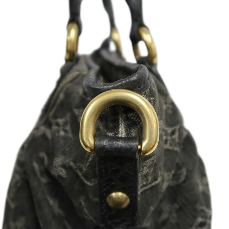 LOUIS VUITTON Monogram Denim Neo Cabby PM Handbag 2way with Shoulder Strap Denim Black Grey Gold Hardware