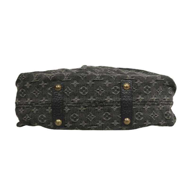 LOUIS VUITTON Monogram Denim Neo Cabby PM Handbag 2way with Shoulder Strap Denim Black Grey Gold Hardware