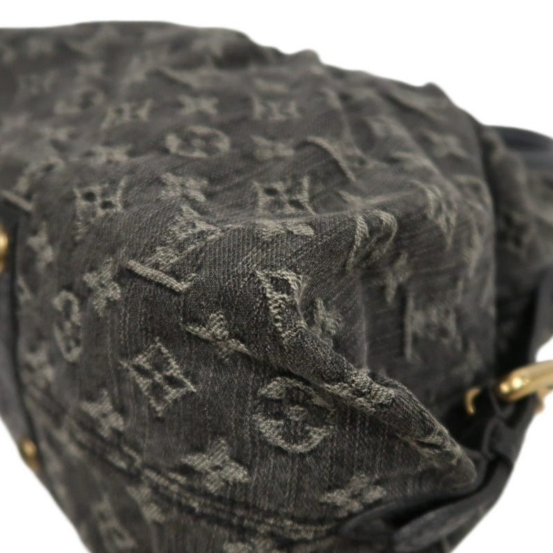 LOUIS VUITTON Monogram Denim Neo Cabby PM Handbag 2way with Shoulder Strap Denim Black Grey Gold Hardware