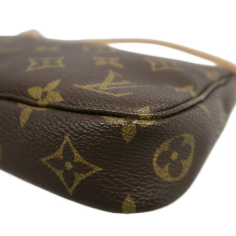LOUIS VUITTON Monogram Pochette Accessoires Pouch Brown Gold Hardware