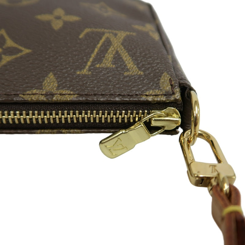 LOUIS VUITTON Monogram Pochette Accessoires Pouch Brown Gold Hardware