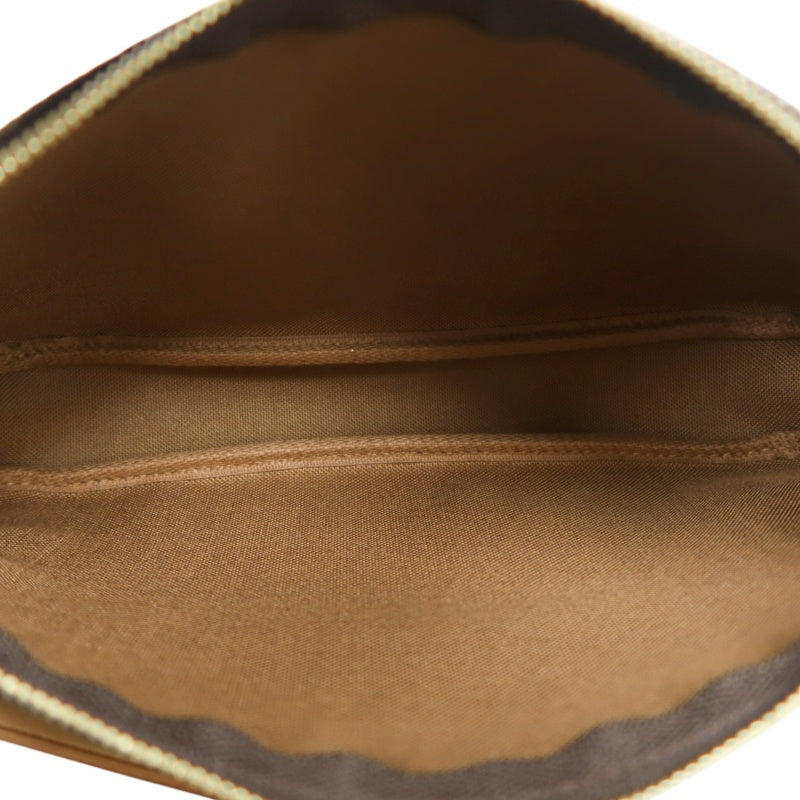LOUIS VUITTON Monogram Pochette Accessoires Pouch Brown Gold Hardware