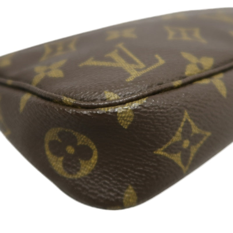 LOUIS VUITTON Monogram Pochette Accessoires Pouch Brown Gold Hardware