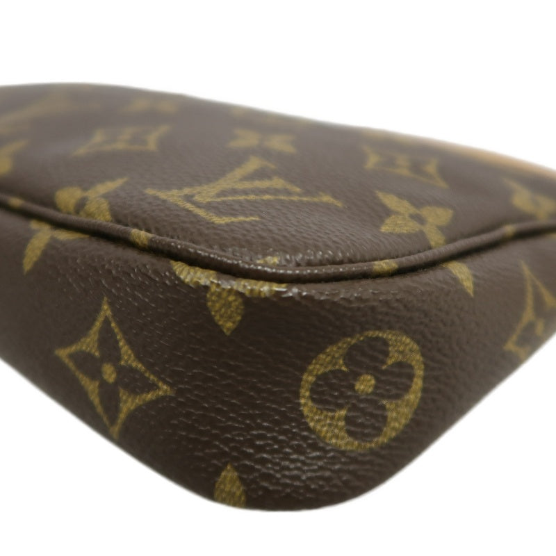 LOUIS VUITTON Monogram Pochette Accessoires Pouch Brown Gold Hardware