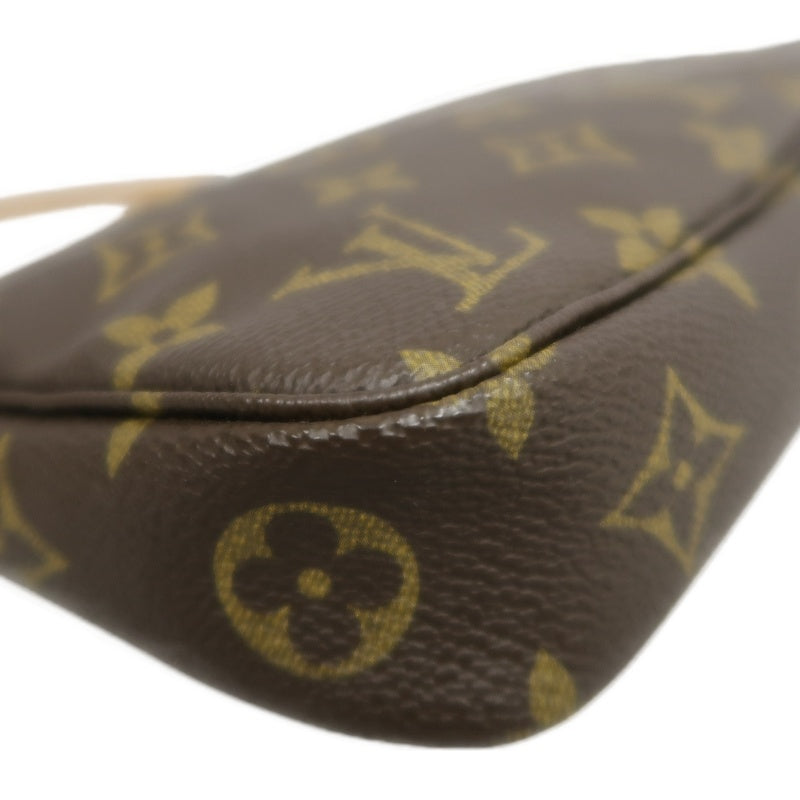 LOUIS VUITTON Monogram Pochette Accessoires Pouch Brown Gold Hardware