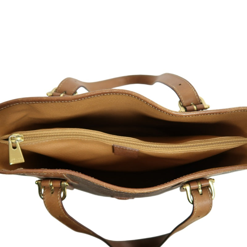 CELINE Macadam Tote Bag Brown Gold Hardware