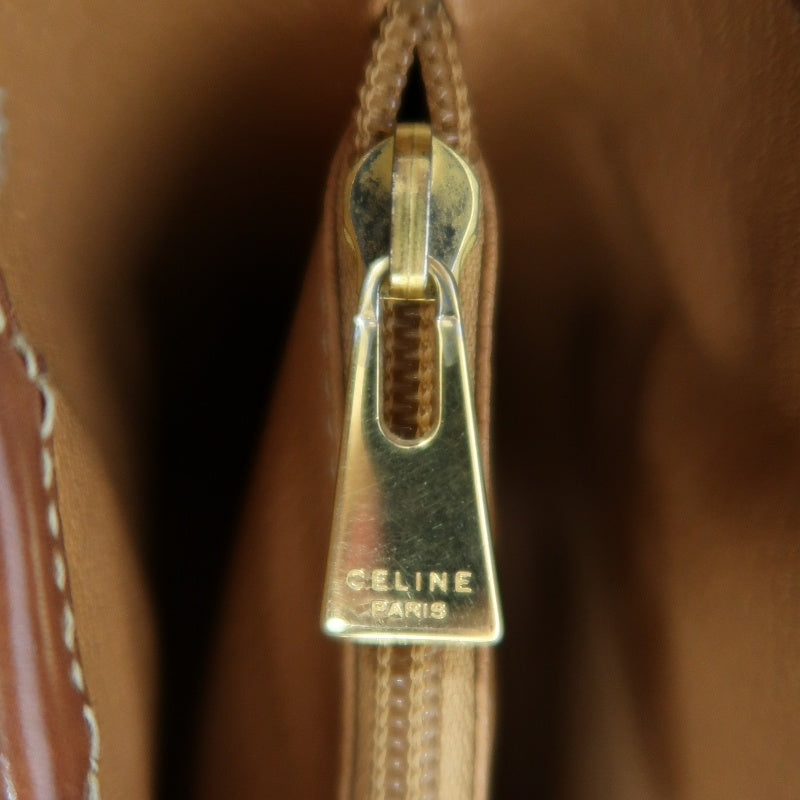 CELINE Macadam Tote Bag Brown Gold Hardware