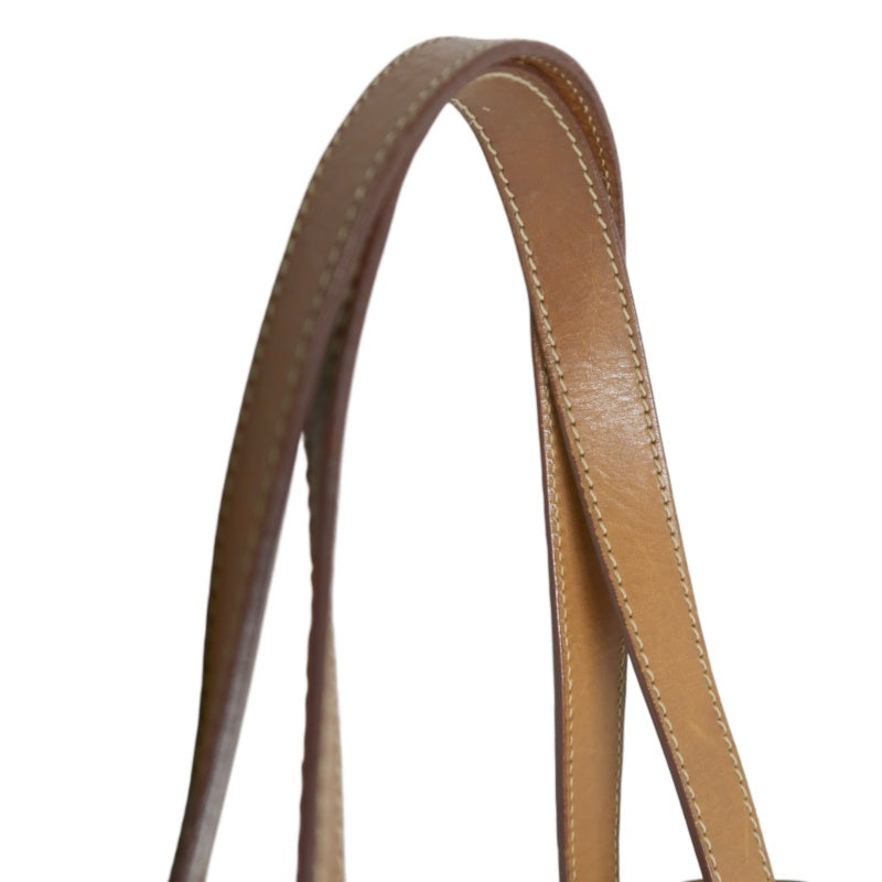 CELINE Macadam Tote Bag Brown Gold Hardware