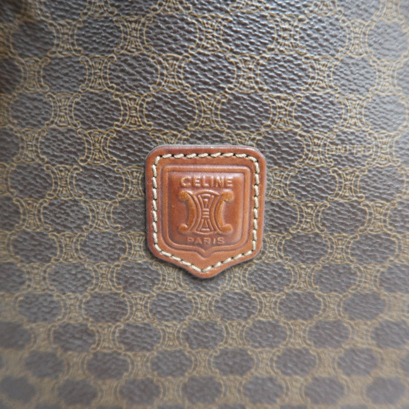 CELINE Macadam Tote Bag Brown Gold Hardware