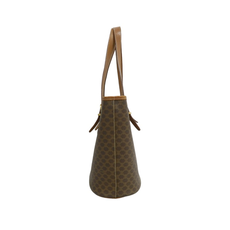 CELINE Macadam Tote Bag Brown Gold Hardware