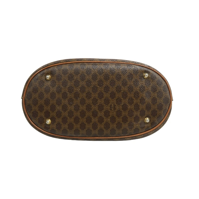CELINE Macadam Tote Bag Brown Gold Hardware