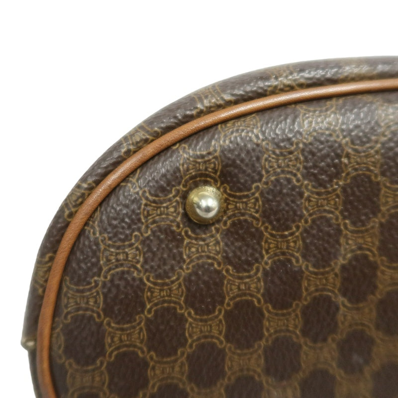 CELINE Macadam Tote Bag Brown Gold Hardware