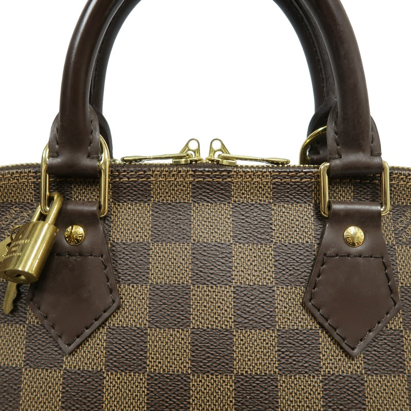 LOUIS VUITTON Damier Alma Handbag  Brown Gold Hardware N51131 with Padlock・two Keys