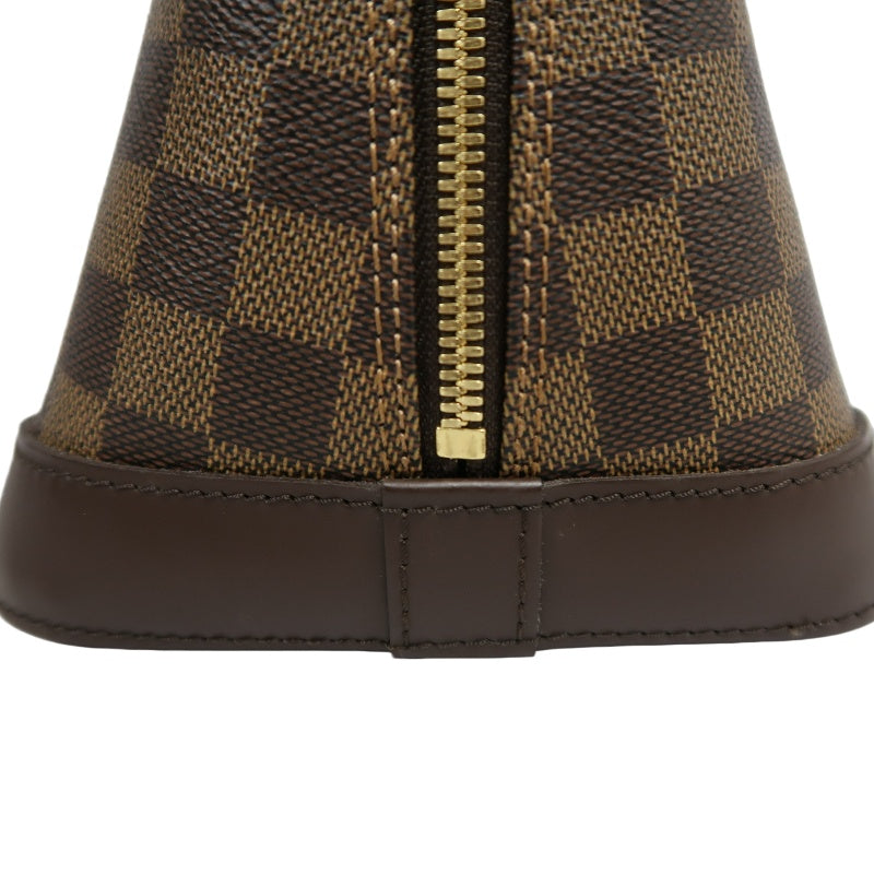 LOUIS VUITTON Damier Alma Handbag  Brown Gold Hardware N51131 with Padlock・two Keys